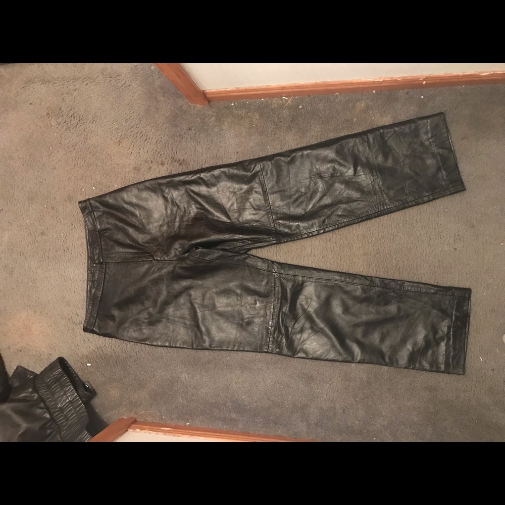 Genuine leather pants sz.14 and matching jacket!